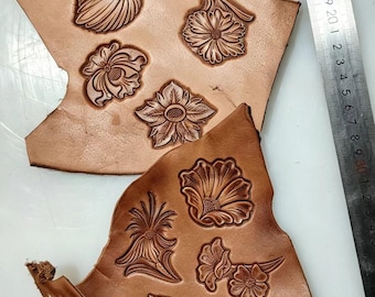 Coleção D de Moldes para Estampar Couro com Flores, Escolha 1 de 22 Padrões Florais, Ferramenta de Relevo em Alumínio 2A12 para Couro Curtido Vegetal