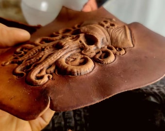 3D Skull Leather Stamp Mold, Embossing Tool for Veg Tan Leather