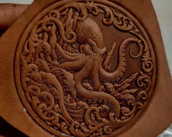 3D octopus pattern leather embossing mold, a personalized animal pattern leather stamping mold, suitable for leather craft projects