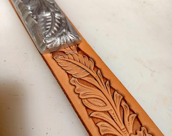 Floral Belt Leather Stamp Mold, 178x35mm Endless Repeat Embossing Tool, Acanthus Flower Leathercraft Stamp