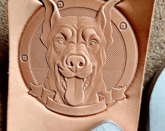 Dog Leather Stamp – Doggy leather mold Collection: Doberman Design | DIY Embossing Tool for Veg Tan Leather