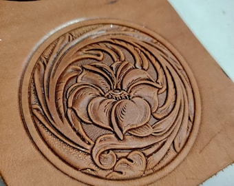 3D Tang-grass pattern leather embossing mold, a personalized leather Karakusa stamp mold suitable for leather craft projects