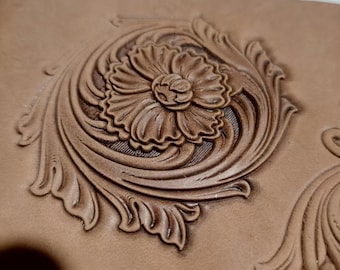 Floral leather stamp mold, corner floral design, leather embossing mold, arabesque 3D relief mold, vegetable-tanned leather embossing