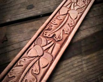 Leather Stamp Mold - Skull & Acorn Pattern | 2A12 Duralumin Embosser for DIY Leather Carving Decoration