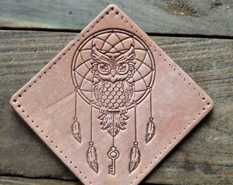 Owl handmade leather imprint aluminum mold, bird handmade leather embossing tool, owl metal leather stamping