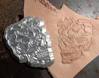 Handmade leather three-dimensional metal embossing mold, skull pattern leather special embossed metal mold