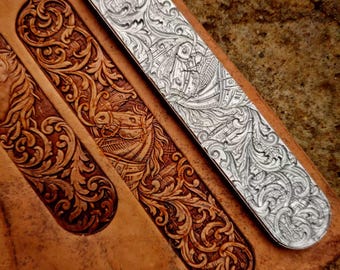 Leather Stamp Mold for Belt & Bracelet, Horse Pattern 3D Embossing Mold, Long Press Mold for Vegetable Tanned Leather