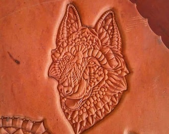 Wolf Leather mold engraving printing tool Tools for crafting on leather, Wolf head Leather mold engraving printing tools leather tool