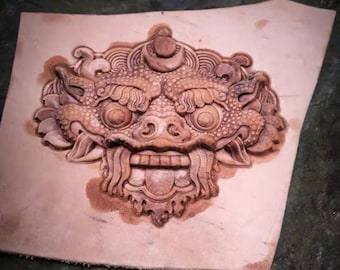 Leather Shaping Mold: 3D Beast Design, Super Duralumin, 108x90mm