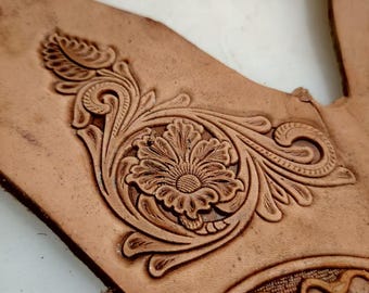 Tang grass floral pattern corner flower leather embossing mold, floral leather stamp mold, vegetable-tanned leather mold collection