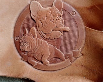 Dog Leather Stamp – Doggy leather mold Collection: French Bulldog Design | DIY Embossing Tool for Veg Tan Leather