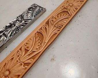 Narrow Floral Border Leather Stamp Mold, Acanthus Leaf Belt Strap Embossing Mold, 30x176mm Leathercraft Tool