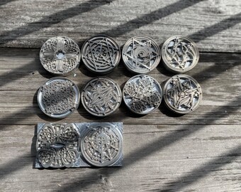 Magic Array series metal leather craving mold, leather stamp mold, Leather engraving printing tool handmade Magic Array Mold - SET of 16