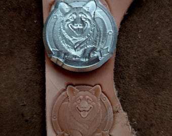 Dog Leather Stamp – Doggy leather mold Collection: Corgi | DIY Embossing Tool for Veg Tan Leather