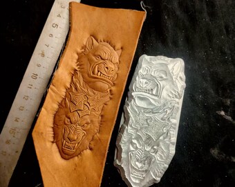 Handcrafted Leather Stamping Mold - Ferocious Wolf Head with Intricate Details - Premium 2A12 Super Duralumin Mold