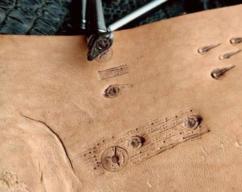 leather mold 304 Steel engraving process gold-making tool High-precision and detail hand made leather carving - Wood grain