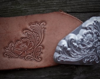 3D Floral Leather Stamp Mold, Acanthus Scroll Leather Stamp, Western Flower Leathercraft Mold for Wallet Bags Journal Covers