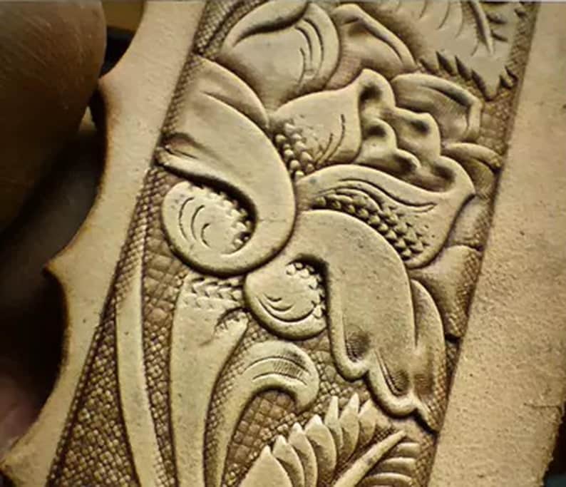 Decorative leather border stamp mold for leather craft