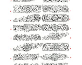 Custom Flora leather stamp, Leather stamp mold Handcrafted Leather Flower Embossed Decorative Panel Unique Leather Tooling Art -1