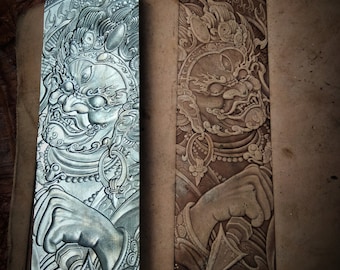 Vintage Chinese Carving Leather Patterns, Zhongkui, Leather mold engraving printing tool traditional combination pattern handmade DIY