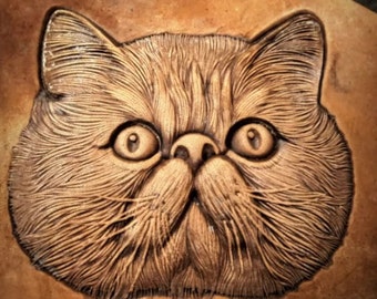 Cat Leather Stamp Mold: Garfield, British Longhair DIY Tool (110mm)