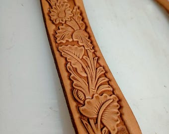 Floral Belt Leather Stamp Mold, Endless Repeat Embossing Tool, Acanthus Flower Leathercraft Strap Stamp 131mm*38mm