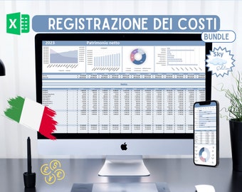 Libro di controllo dei costi in Excel, monitoraggio dei costi, gestione delle spese, rimborso del debito, tracciabilità del bilancio