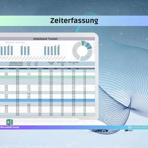 Working time recording with break times | Working time recording Excel template with vacation and sick days | Time recording