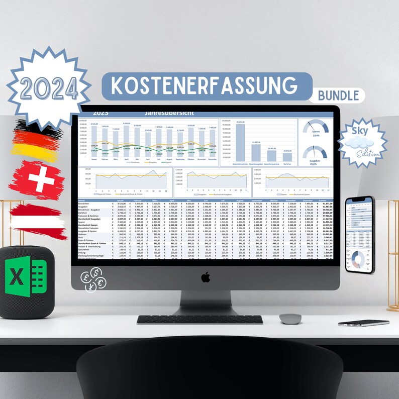 Budget Plan Excel Template, Cost Recording, Recording Expenses, Cost