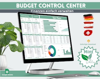 Household budget planner (Mint Google Sheets 2026), monthly budget, cost control, expense management, debt repayment planner (German)