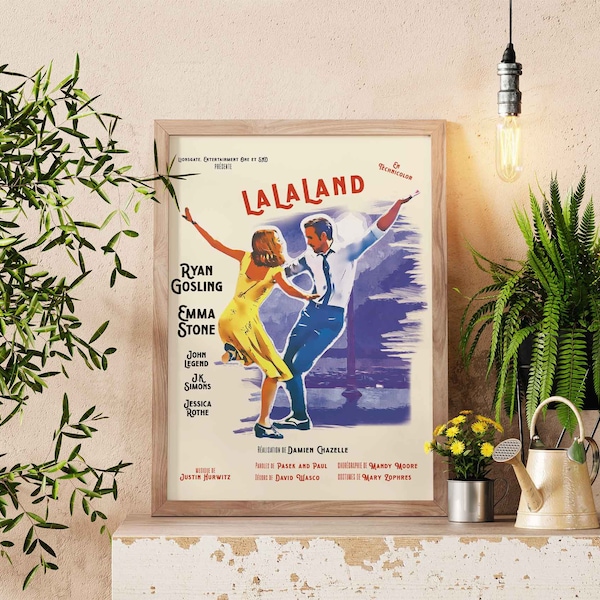 Affiche digitale La La Land | Damien Chazelle | Affiche de film digitale | Art Retro & Vintage | Affiche de cinéma digitale