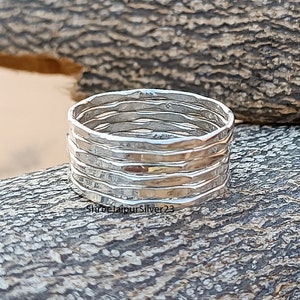 Handmade Sterling Silver Band Ring: Statement Stacking Ring