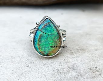 Anillo Monarch Opal: Joyería llamativa hecha a mano en plata de ley 925.
