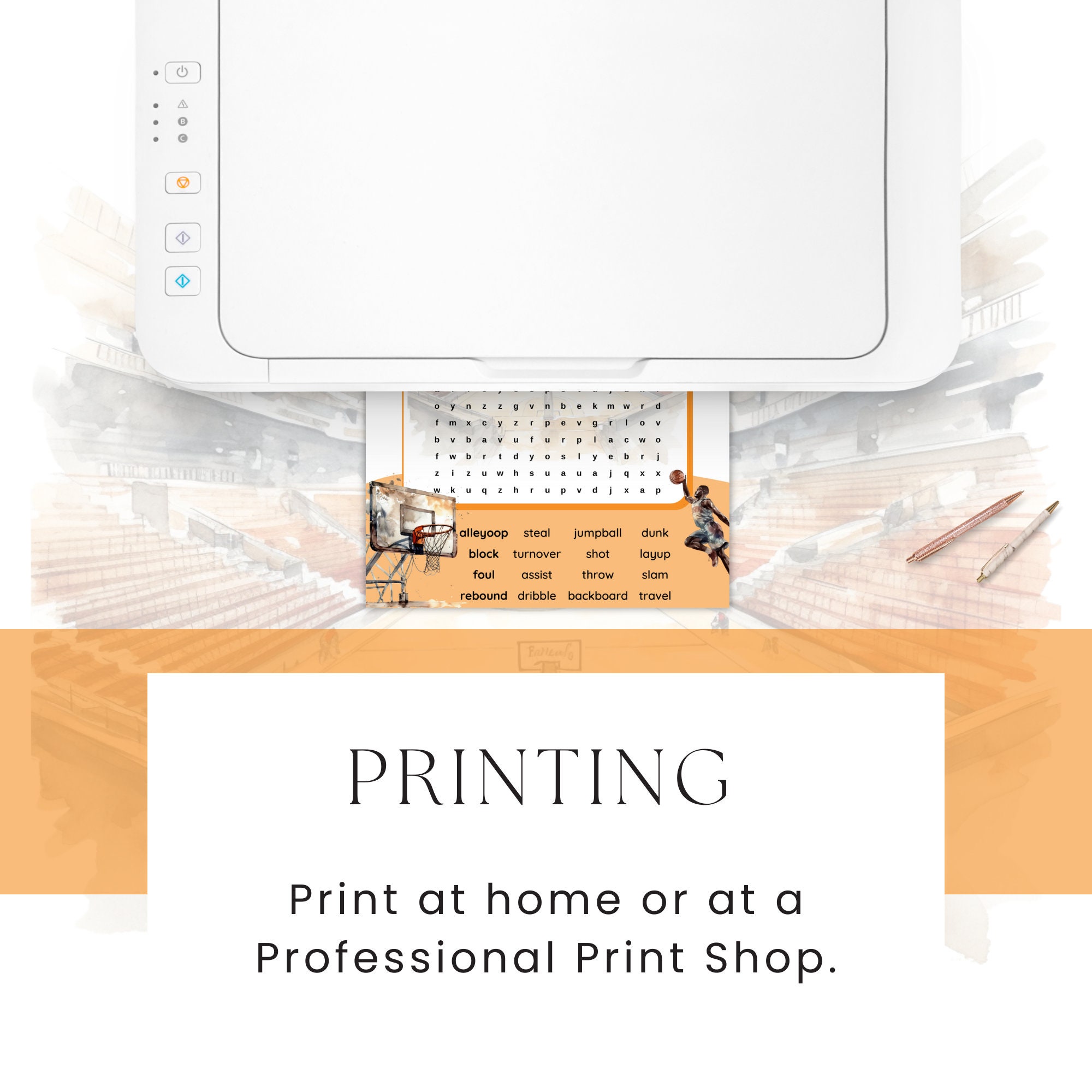 Basketball Word Search Puzzle and Answer Key INSTANT DOWNLOAD PDF File