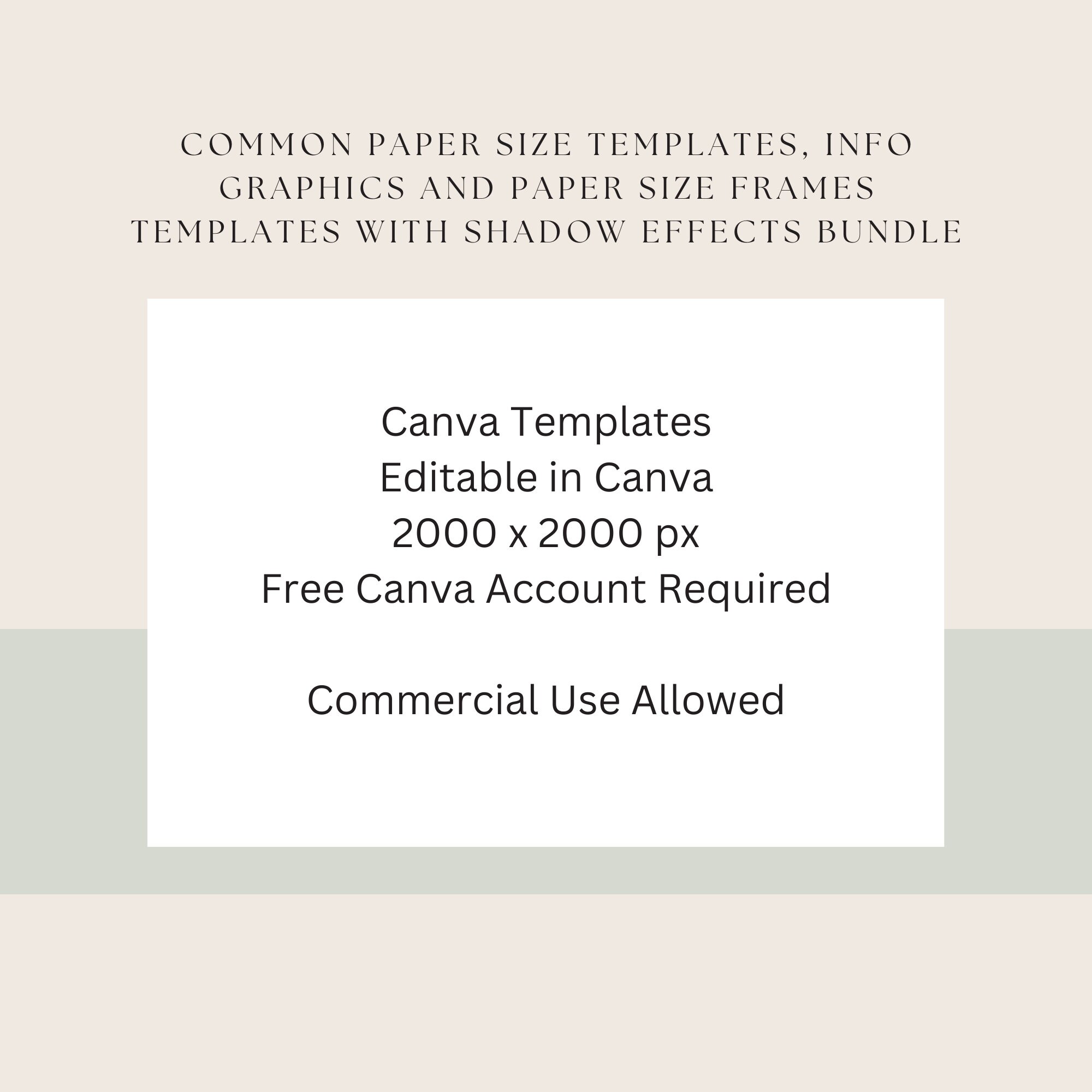 Common Paper Size Templates, Info Graphics, Paper Size Frame Templates ...
