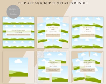 Clip Art Mockup Templates Bundle, DIGITAL DOWNLOAD, Editable in Canva, Commercial Use Allowed