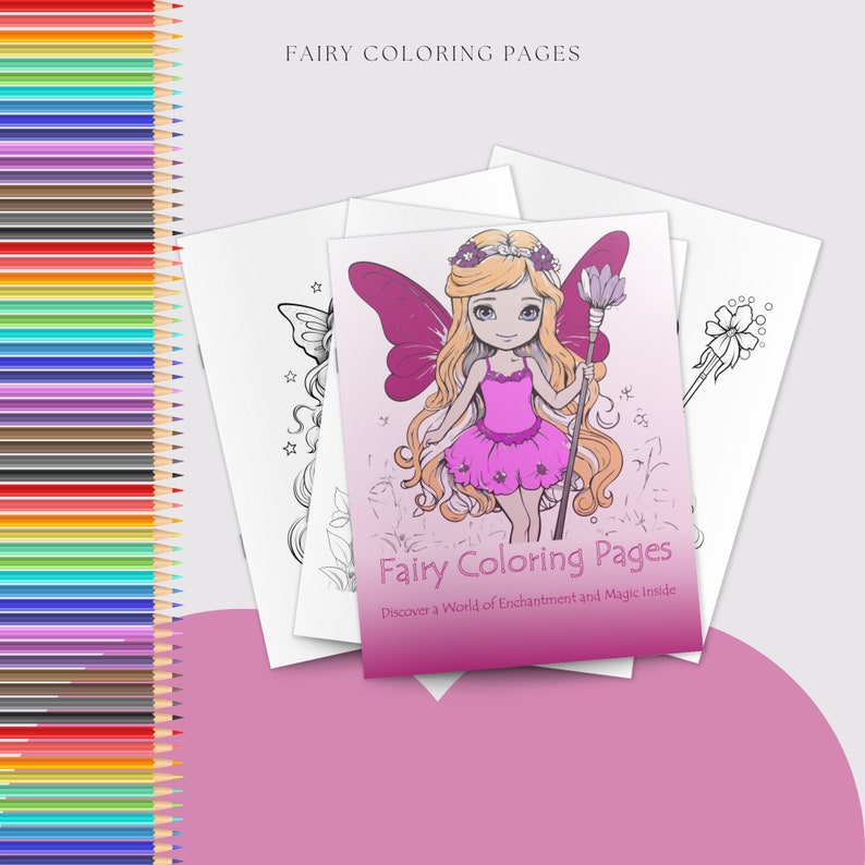 Fairy Coloring Pages INSTANT DOWNLOAD PDF File Enchanted - Etsy