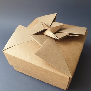 Origami BIG Box Gift Paper Kraft BIG gift box anniversary, event, jewelry, birthday, party, first communion, wedding, wedding, ring