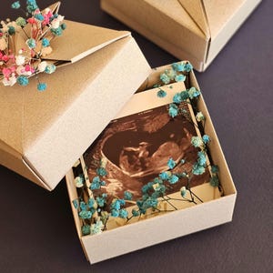 Origami SMALL Box Gift BABYSHOWER, kleine geschenkdoos met echografie, evenement, feest, handgemaakt detail, baby, babyshower, jongensmeisje