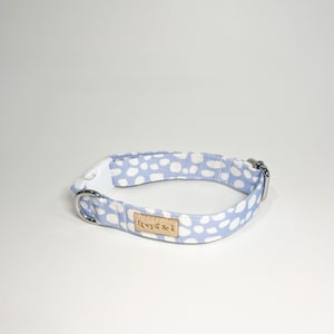 Pebble Collar | Blue & White Polka Dot Dog Collar