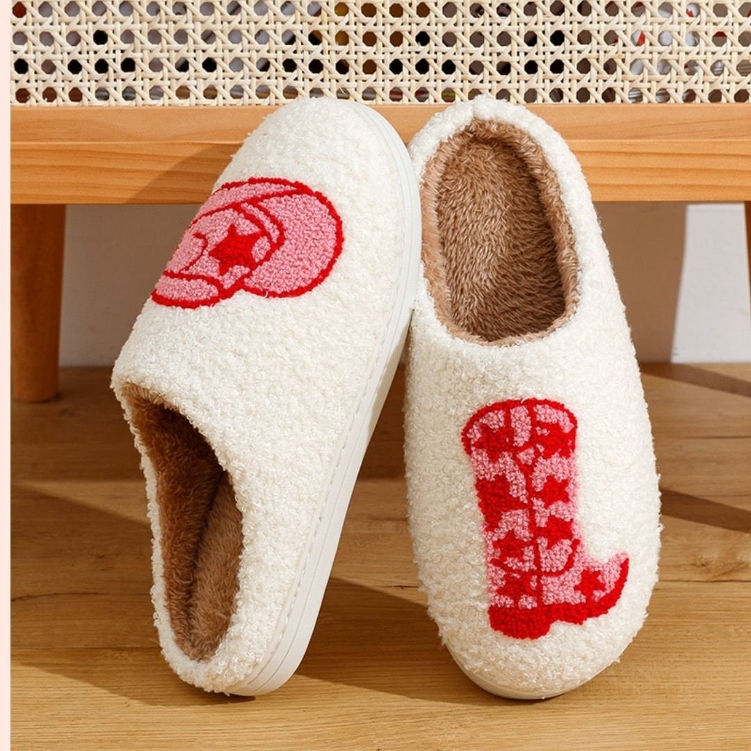 Discover Cowgirl Slippers, Cute boot Women slippers, Fluffy Slippers