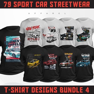 Sport Car T-Shirt Designs Bundle 4 | Sport Car Poster Designs | JDM Designs | Truck Designs | Sport Car Streetwear Designs | Dtg | Dtf