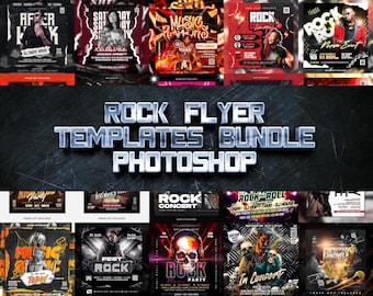 99 sjablonen voor rockconcerten | Metal, punk, optreden (PSD)