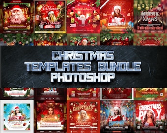 50 sjablonen voor kerstfeestfolders | Vakantieclubevenement, dj-poster (digitale download PSD)