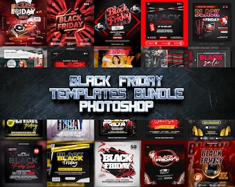 Black Friday-flyersjabloonbundel | 45 bewerkbare PSD-ontwerpen