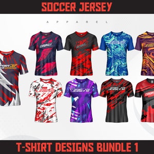 80+ Soccer Jersey T-Shirt Designs Bundle 1 | Jersey Designs | Jersey Sublimation