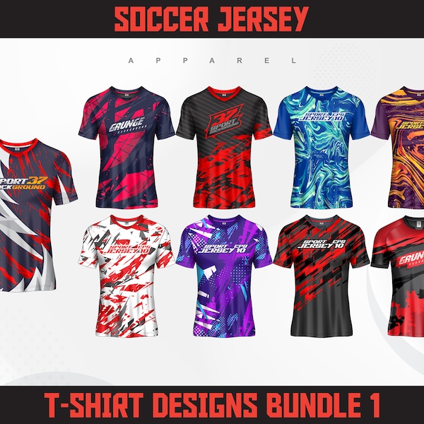 80+ Soccer Jersey T-Shirt Designs Bundle 1 | Jersey Designs | Jersey Sublimation