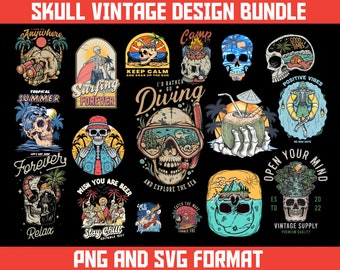 100 Vintage Designs Bundles | Summer | Vintage Skeleton | Skull Vintage | Urban Designs | Streetwear Designs | Graphics Tees | DTF | DTG