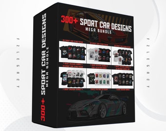 300+ Sport Car T-Shirt Designs MEGA Bundle