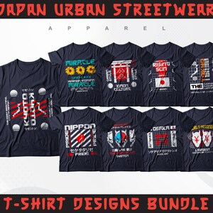 Japanse streetwear-T-shirtontwerpen | Urban SVG-vectorbundel (digitale download)